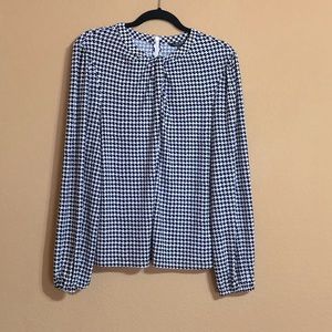Lauren by Ralph Lauren houndstooth long sleeve blouse XL